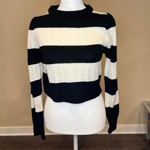 Bani Blush - Black and White Knit Top - Size Small